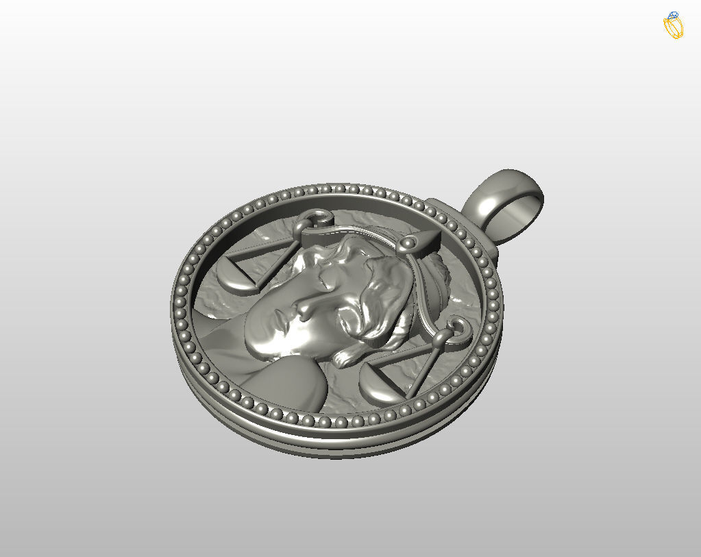 Horoscope Zodiac sign Libra pendant 3D print model_53