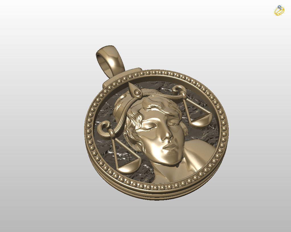 Horoscope Zodiac sign Libra pendant 3D print model_32