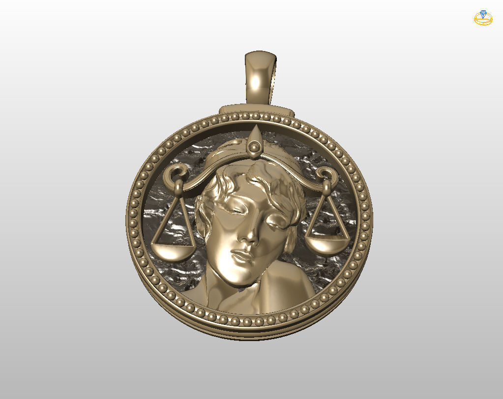 Horoscope Zodiac sign Libra pendant 3D print model_38