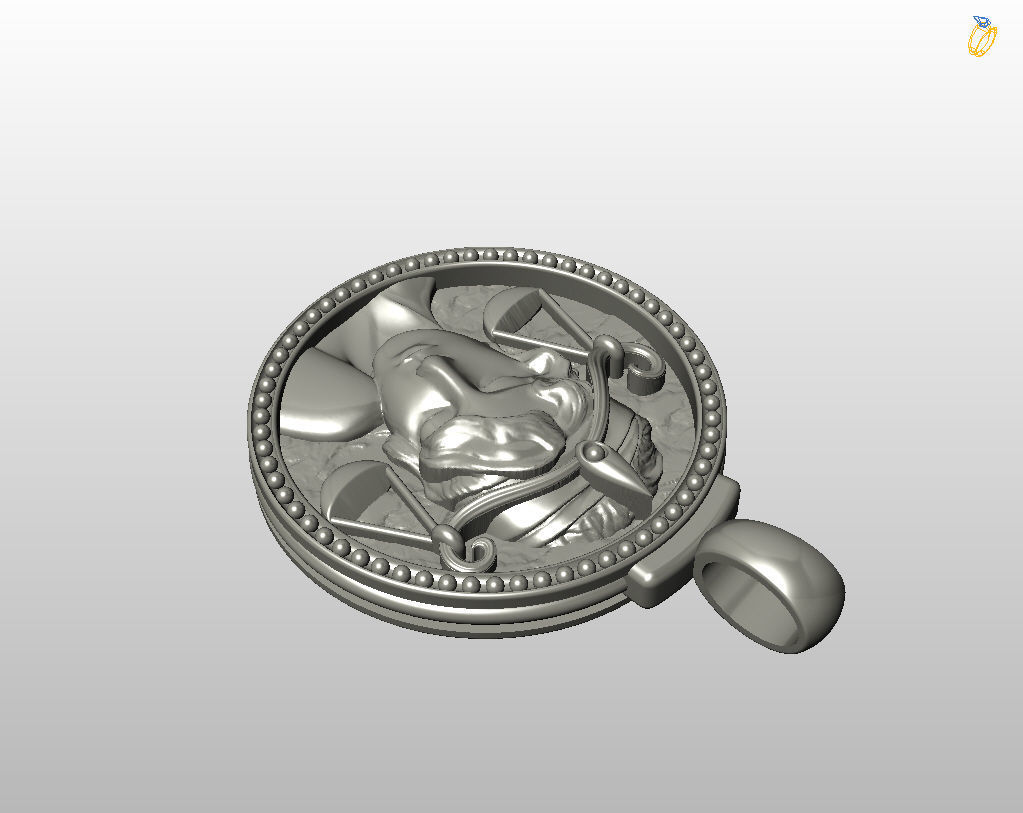 Horoscope Zodiac sign Libra pendant 3D print model_24