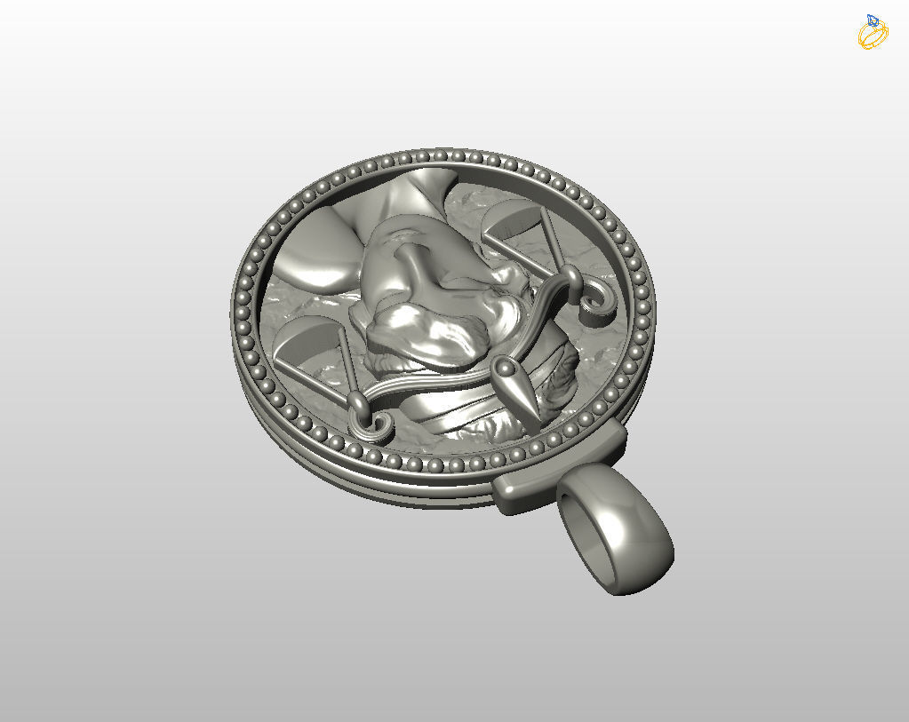 Horoscope Zodiac sign Libra pendant 3D print model_47