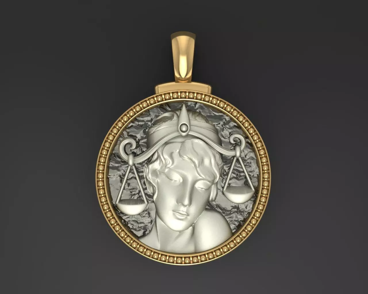 Horoscope Zodiac sign Libra pendant 3D print model_0