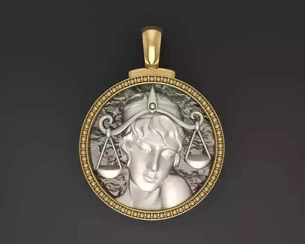 Horoscope Zodiac sign Libra pendant 3D print model