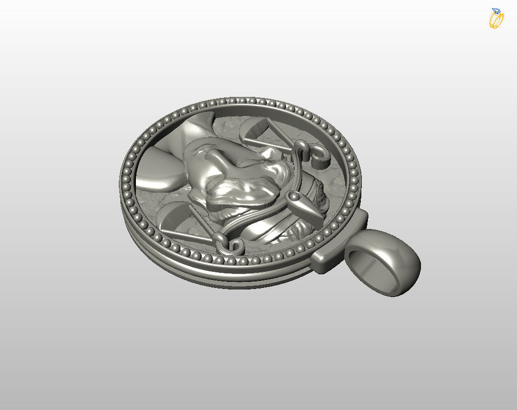 Horoscope Zodiac sign Libra pendant 3D print model_44