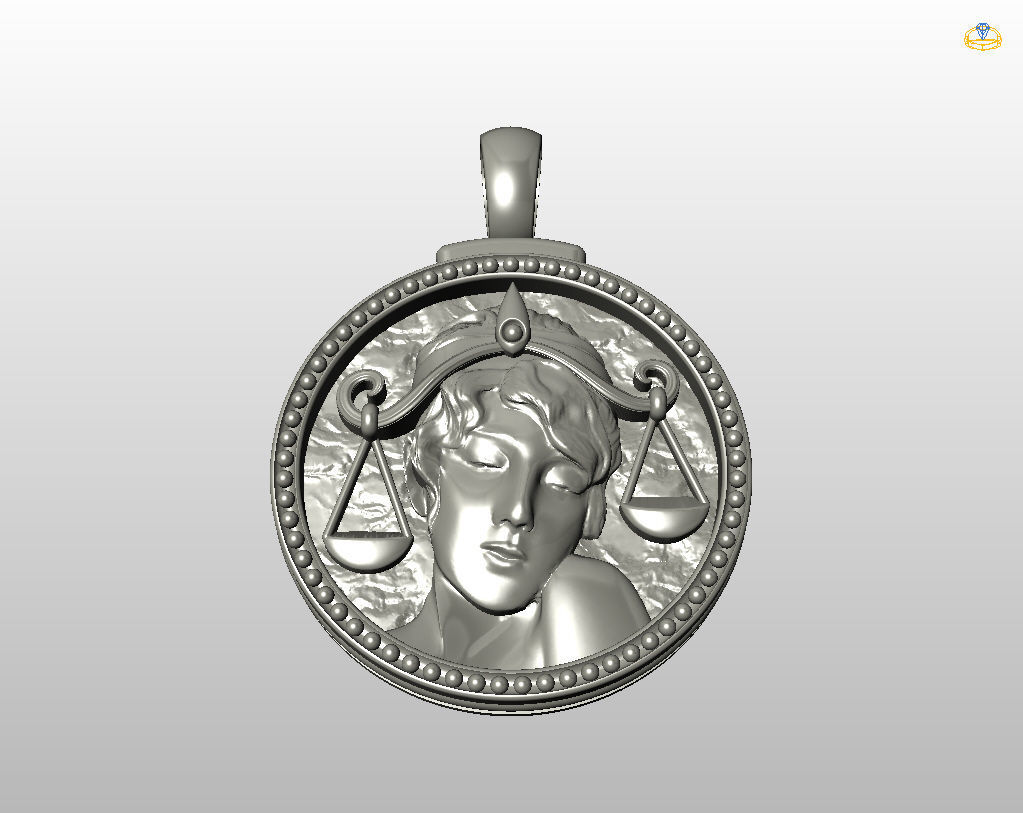 Horoscope Zodiac sign Libra pendant 3D print model_52
