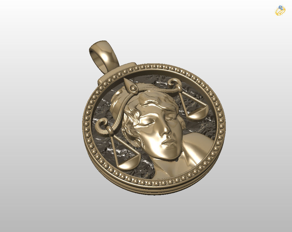 Horoscope Zodiac sign Libra pendant 3D print model_39