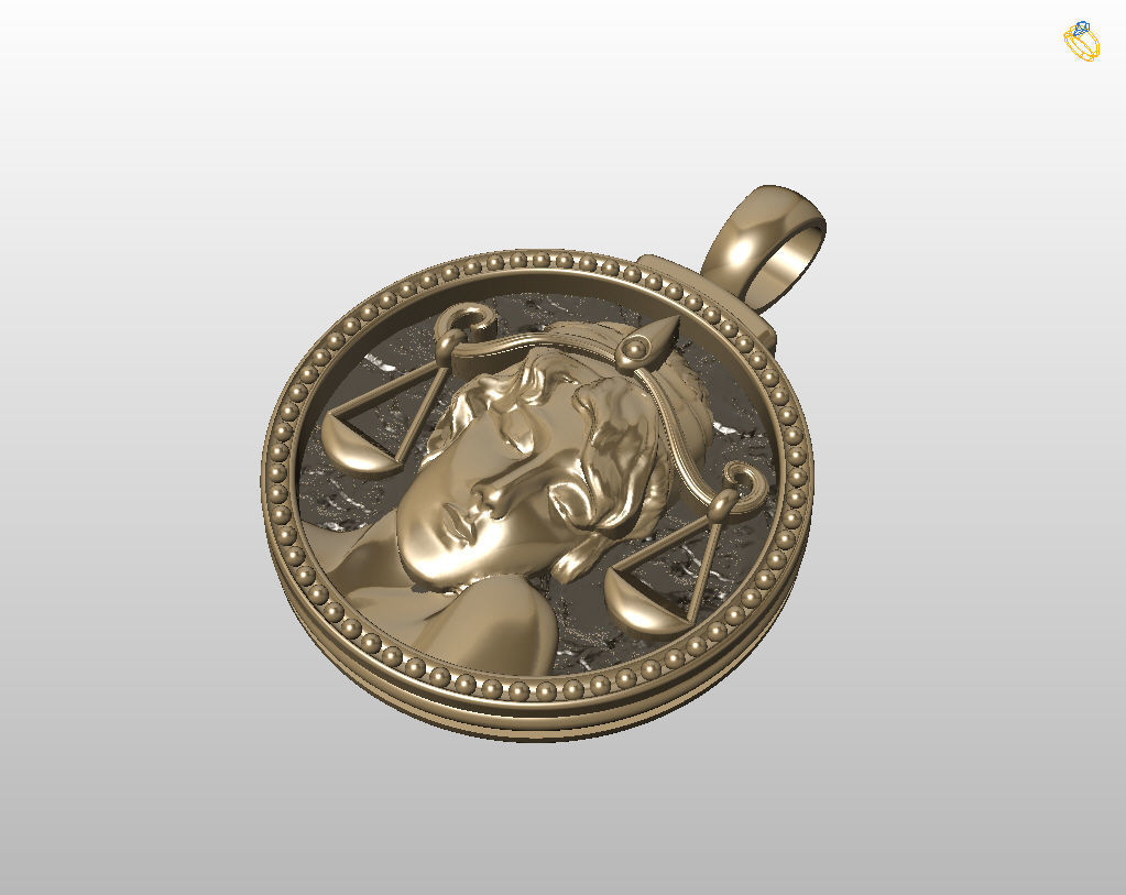 Horoscope Zodiac sign Libra pendant 3D print model_36