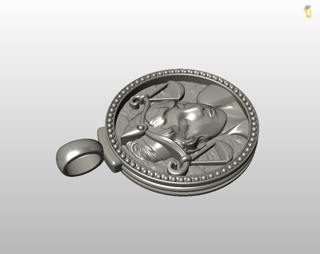 Horoscope Zodiac sign Libra pendant 3D print model_56