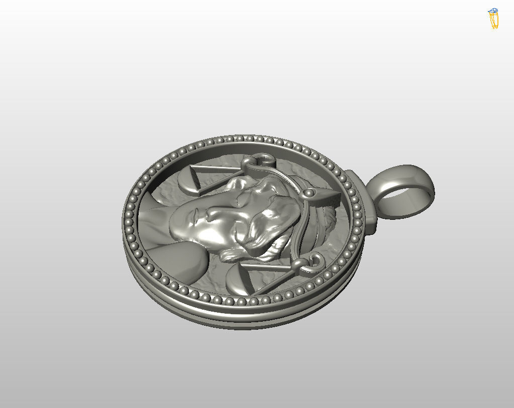 Horoscope Zodiac sign Libra pendant 3D print model_20