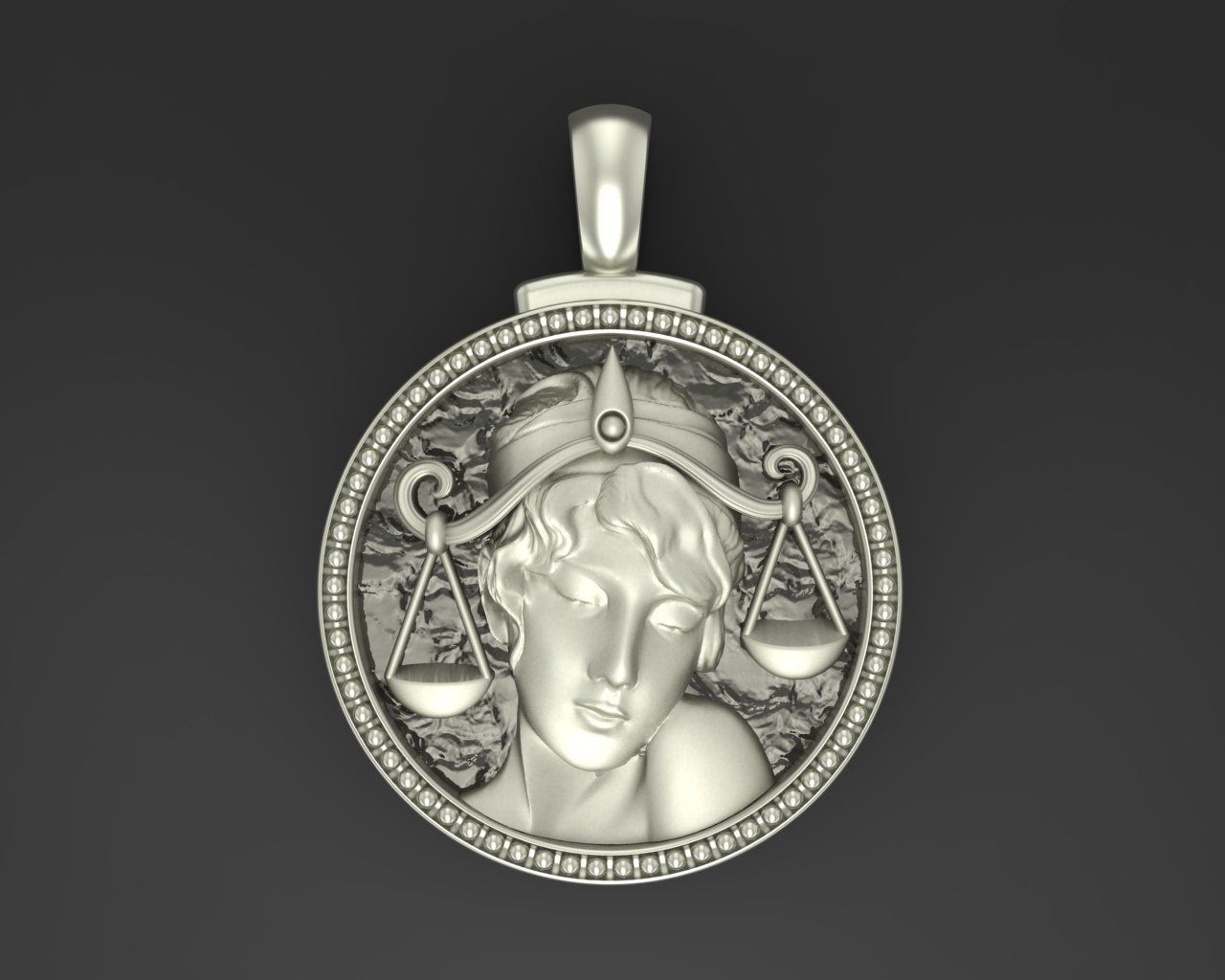Horoscope Zodiac sign Libra pendant 3D print model_1