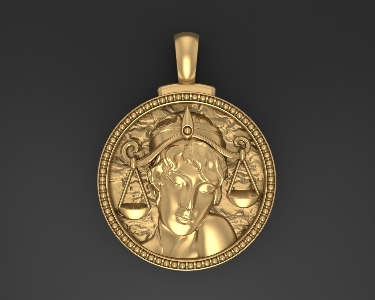 Horoscope Zodiac sign Libra pendant 3D print model_4