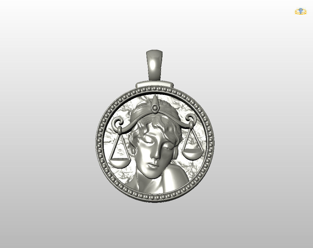 Horoscope Zodiac sign Libra pendant 3D print model_31