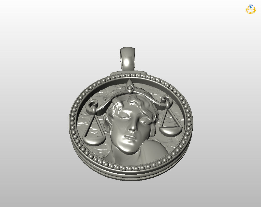 Horoscope Zodiac sign Libra pendant 3D print model_54