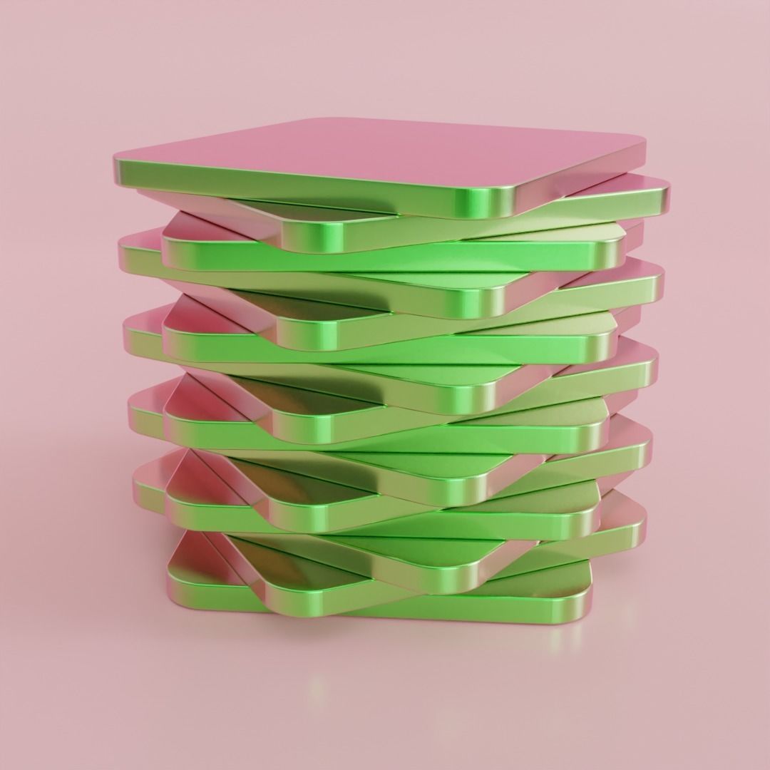 Satisfying Disk Spiralling Video made in Blender Low-poly 3D model_3