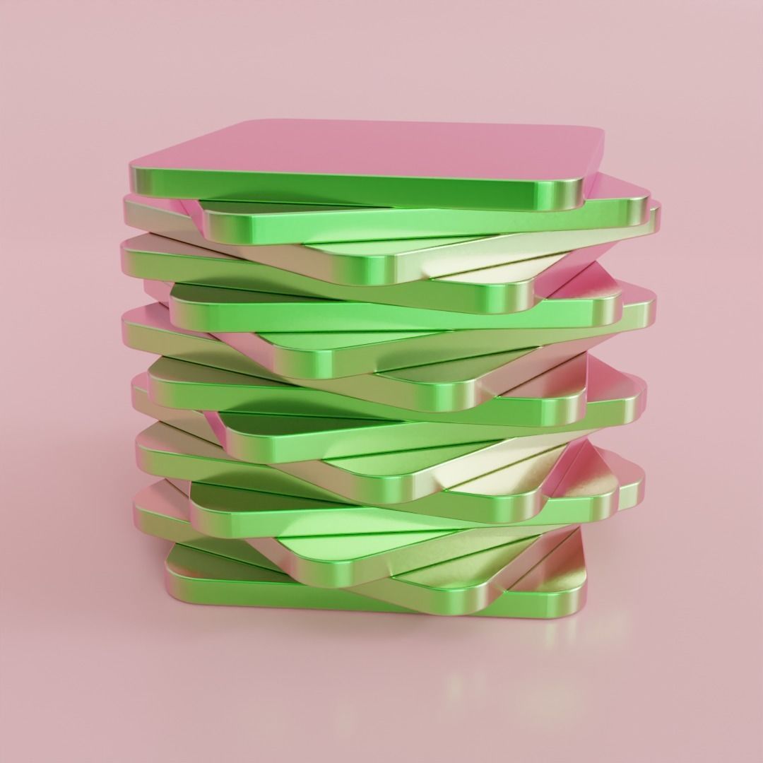 Satisfying Disk Spiralling Video made in Blender Low-poly 3D model_7