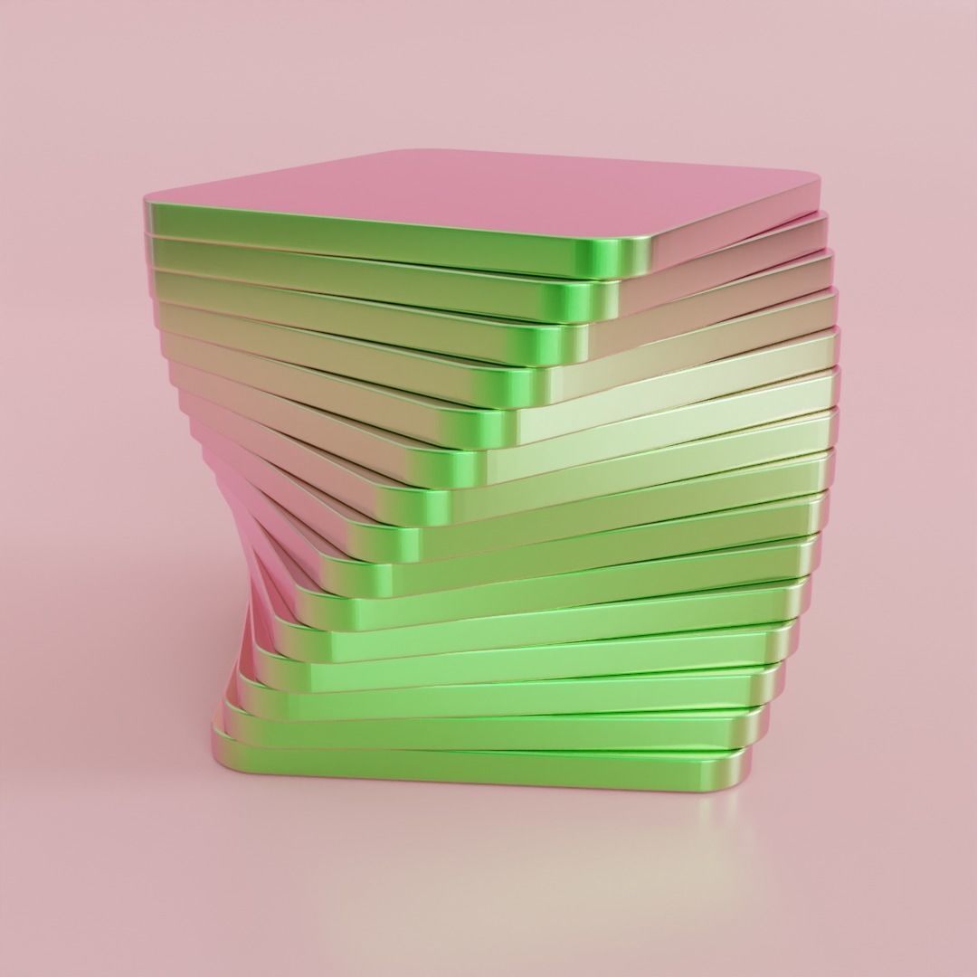 Satisfying Disk Spiralling Video made in Blender Low-poly 3D model_9