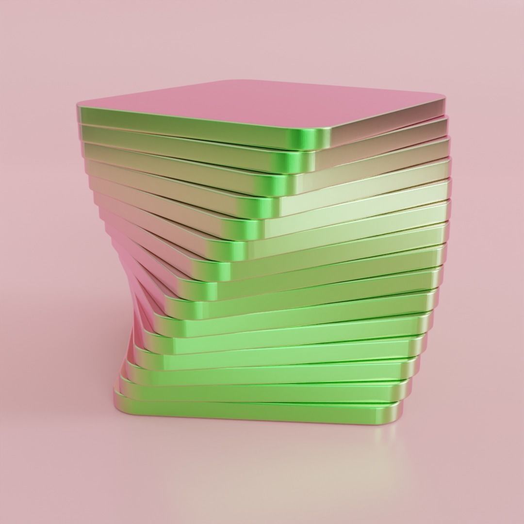 Satisfying Disk Spiralling Video made in Blender Low-poly 3D model_5