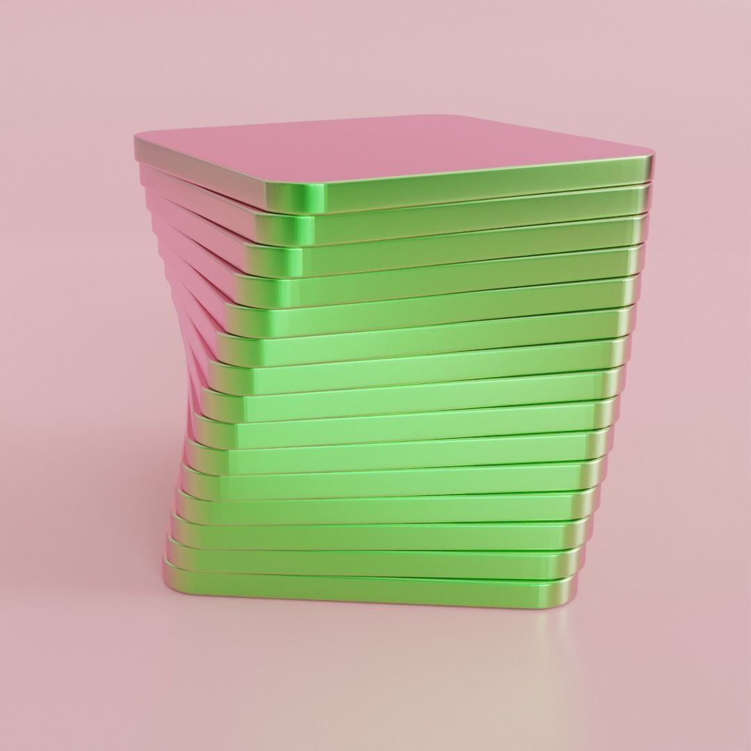 Satisfying Disk Spiralling Video made in Blender Low-poly 3D model_8