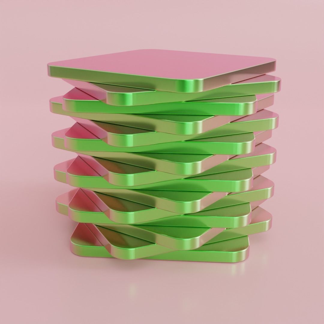 Satisfying Disk Spiralling Video made in Blender Low-poly 3D model_4