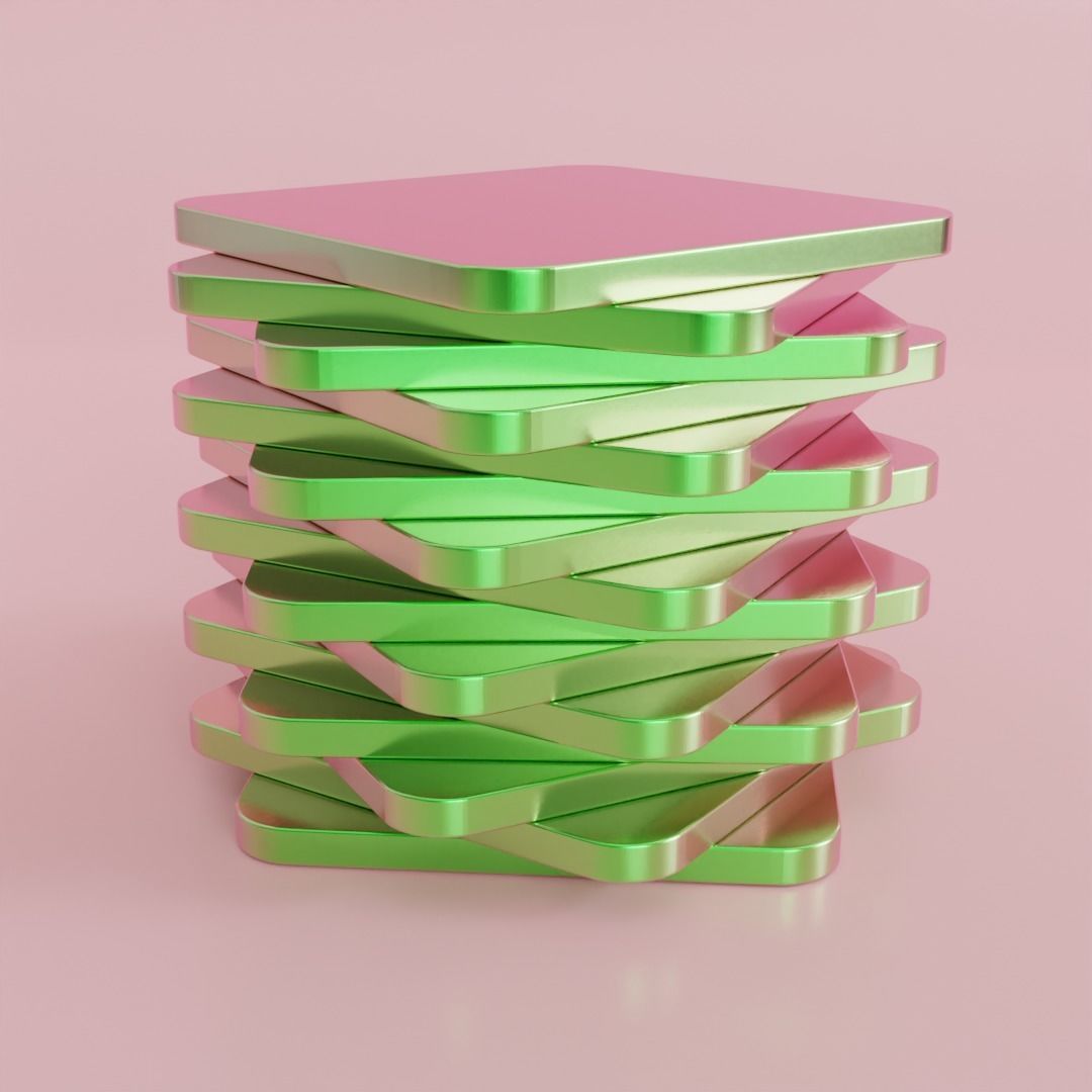 Satisfying Disk Spiralling Video made in Blender Low-poly 3D model_6