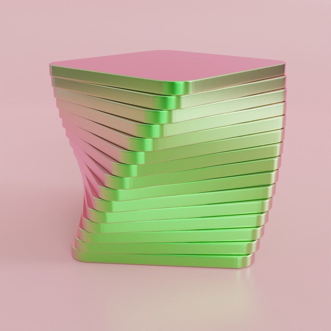 Satisfying Disk Spiralling Video made in Blender Low-poly 3D model_2