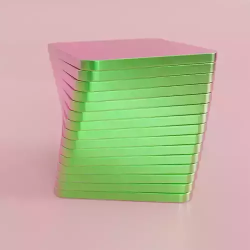 Satisfying Disk Spiralling Video made in Blender Low-poly 3D model