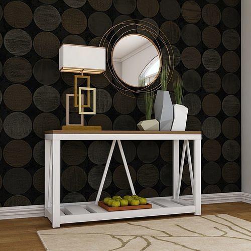 Living Room Mirror Table Set 3D model