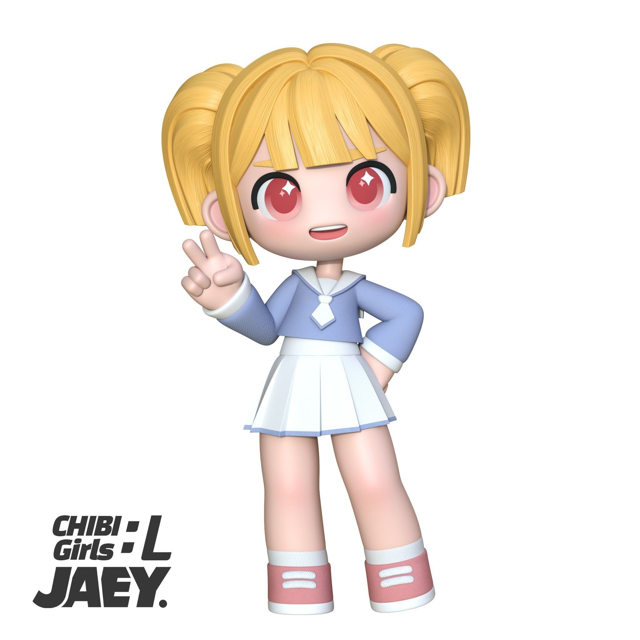 CHIBI Girls - L Low-poly 3D model_1