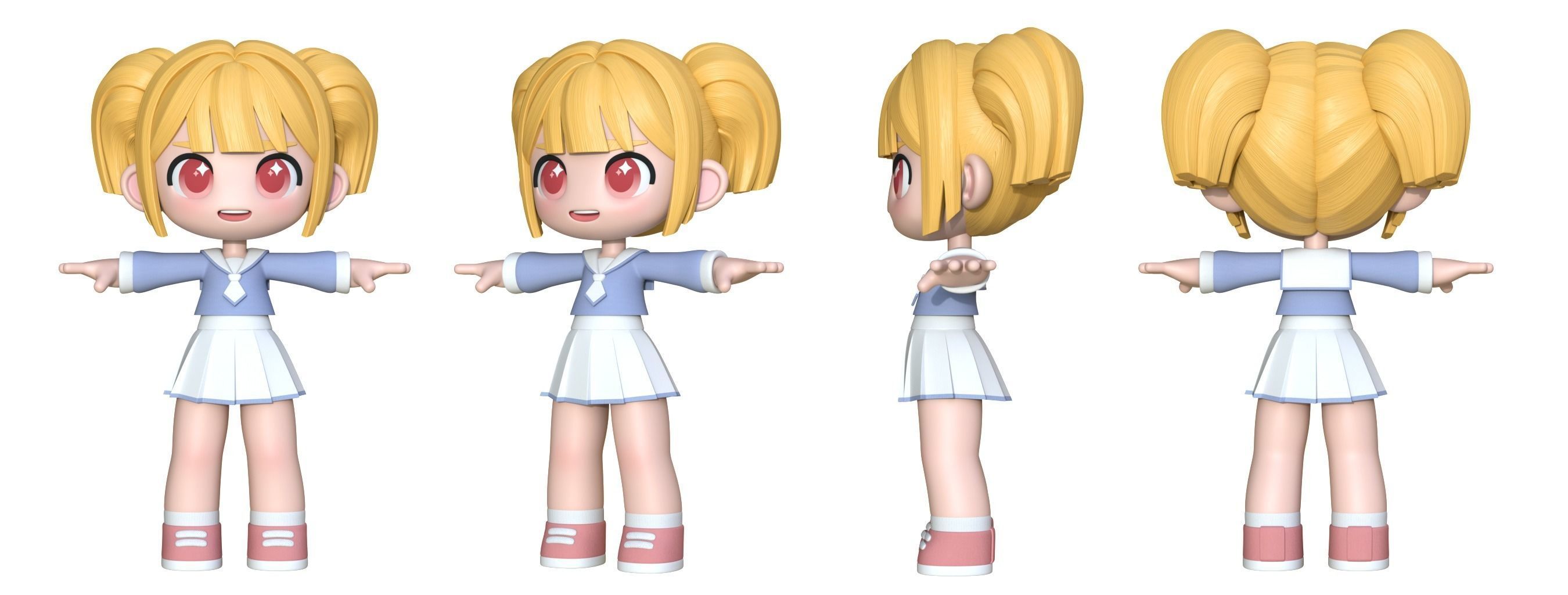 CHIBI Girls - L Low-poly 3D model_2