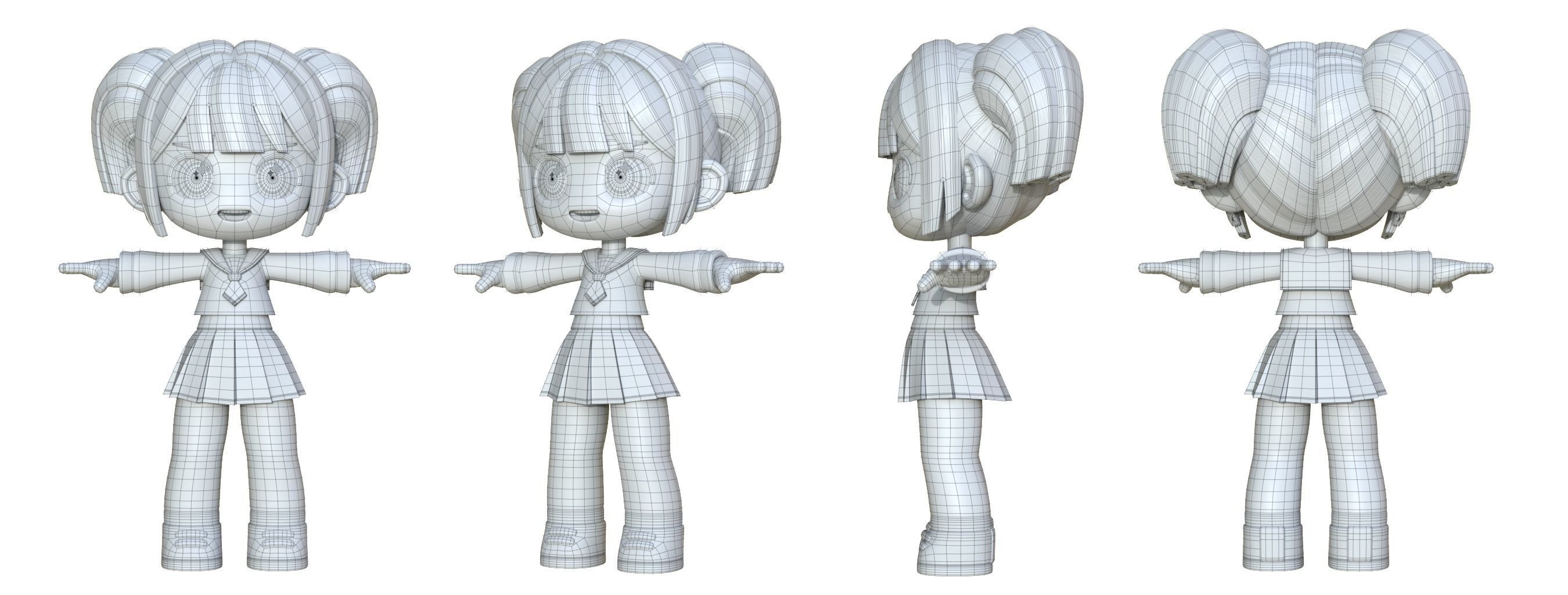 CHIBI Girls - L Low-poly 3D model_3