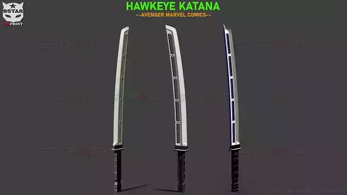 Hawkeye Katana Sword - Clint Barton Weapon - Marvel Comics 3D print model