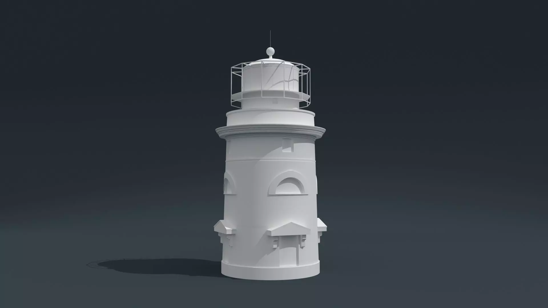 Feodosia Ilyinsky lighthouse in the Crimea 3D model_0