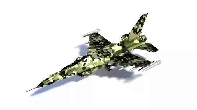 Low Poly F-16 Modern Military War Plane Fighter Jet for War Game Low-poly 3D model