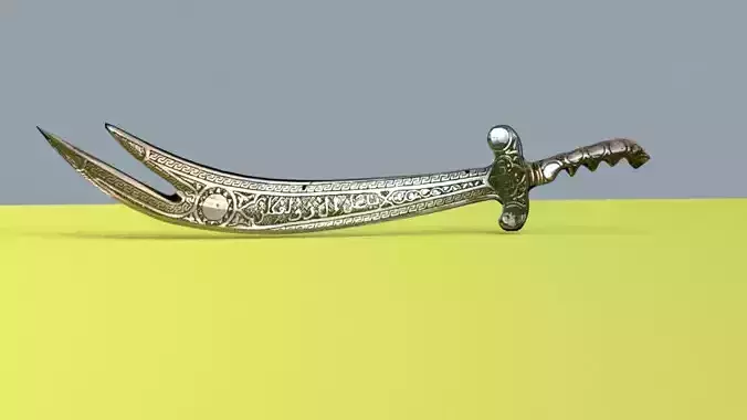 Low Poly Arabic Islamic Religious Shia Sword Zulfiqar Low-poly 3D model
