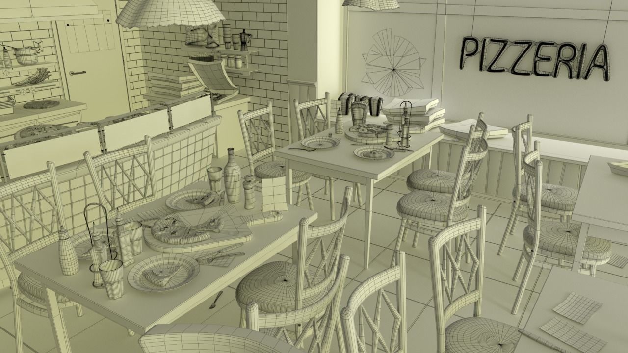 Cartoon Pizzeria 3D model 3D model_10
