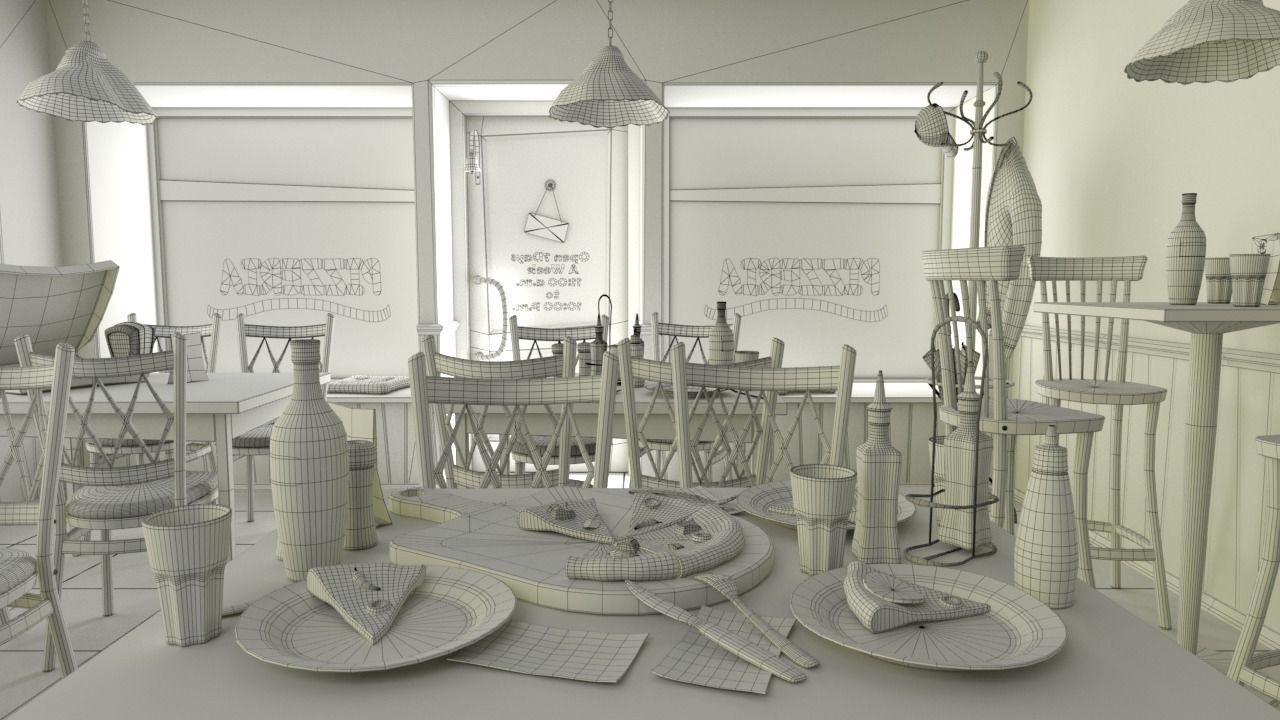 Cartoon Pizzeria 3D model 3D model_12