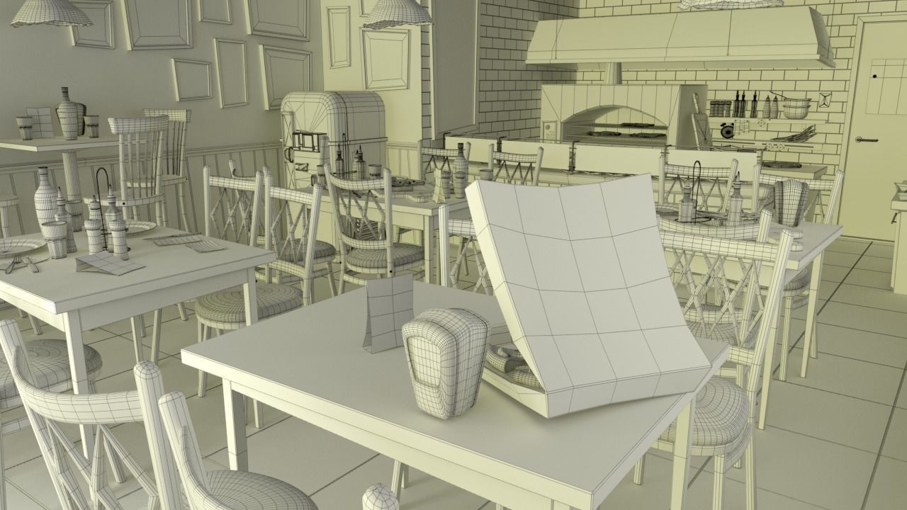 Cartoon Pizzeria 3D model 3D model_7