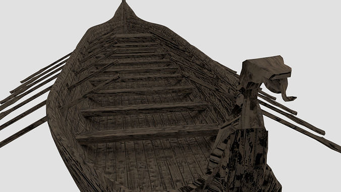 Low Poly Detailed Viking Ship with UHD Textures for Sea Games Low-poly 3D model