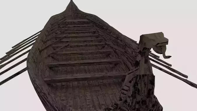 Low Poly Detailed Viking Ship with UHD Textures for Sea Games