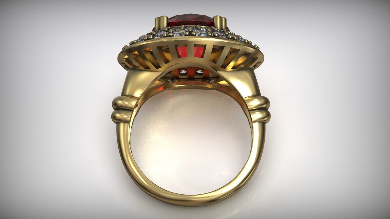 Cocktail Ruby Ring Free 3D print model_3