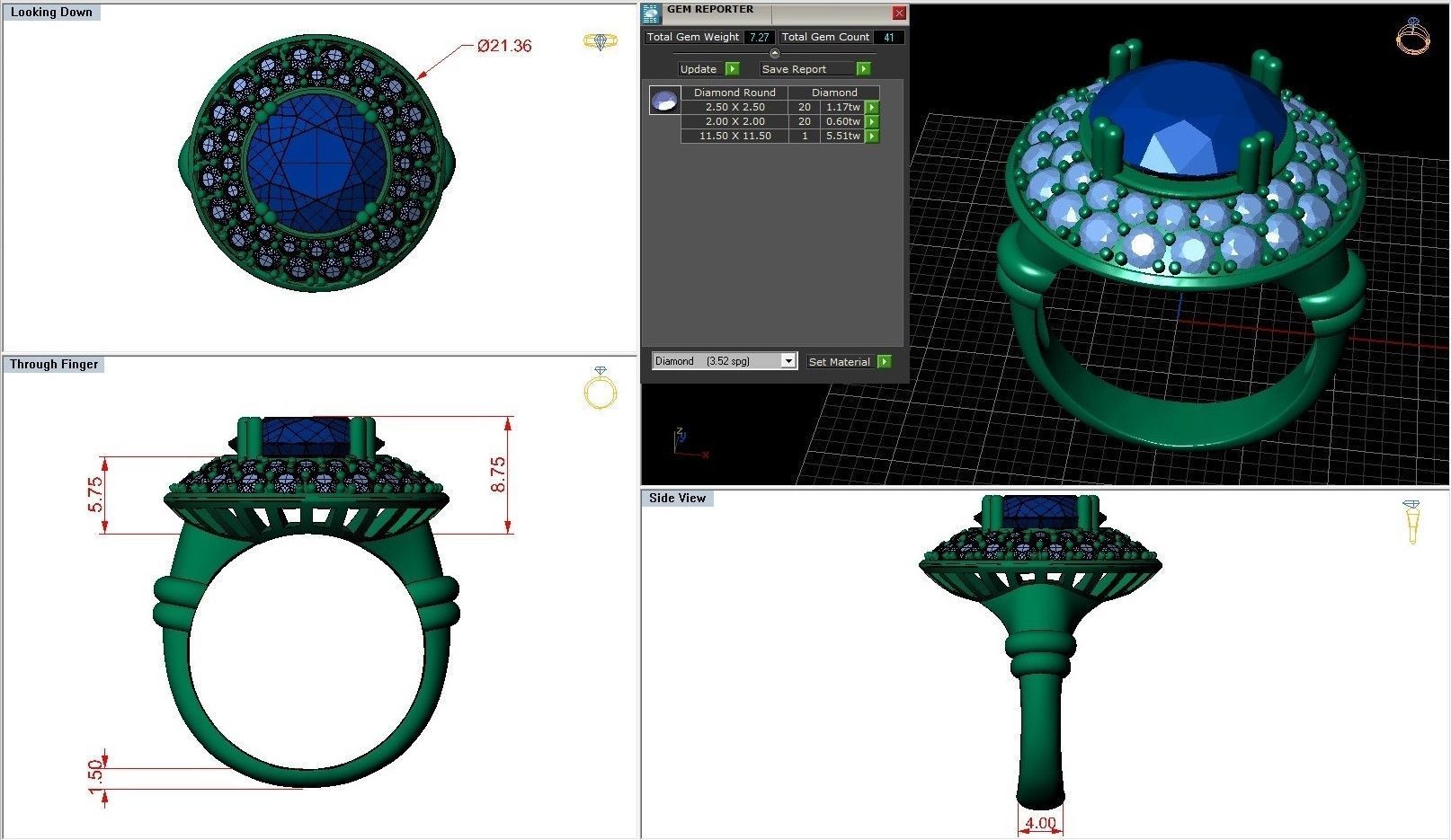 Cocktail Ruby Ring Free 3D print model_6