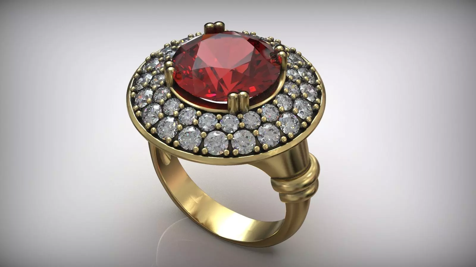 Cocktail Ruby Ring Free 3D print model_0