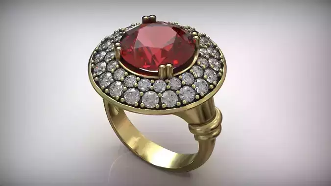Cocktail Ruby Ring 