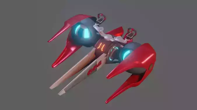 Sci-Fi Glider - Low Poly - Game Ready - PBR