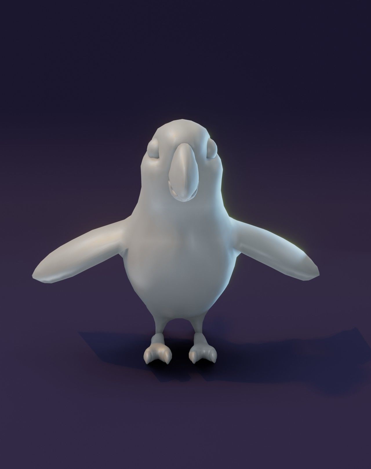 Cartoon Ara Parrot Rigged Base Mesh 3D Model Low-poly 3D model_4