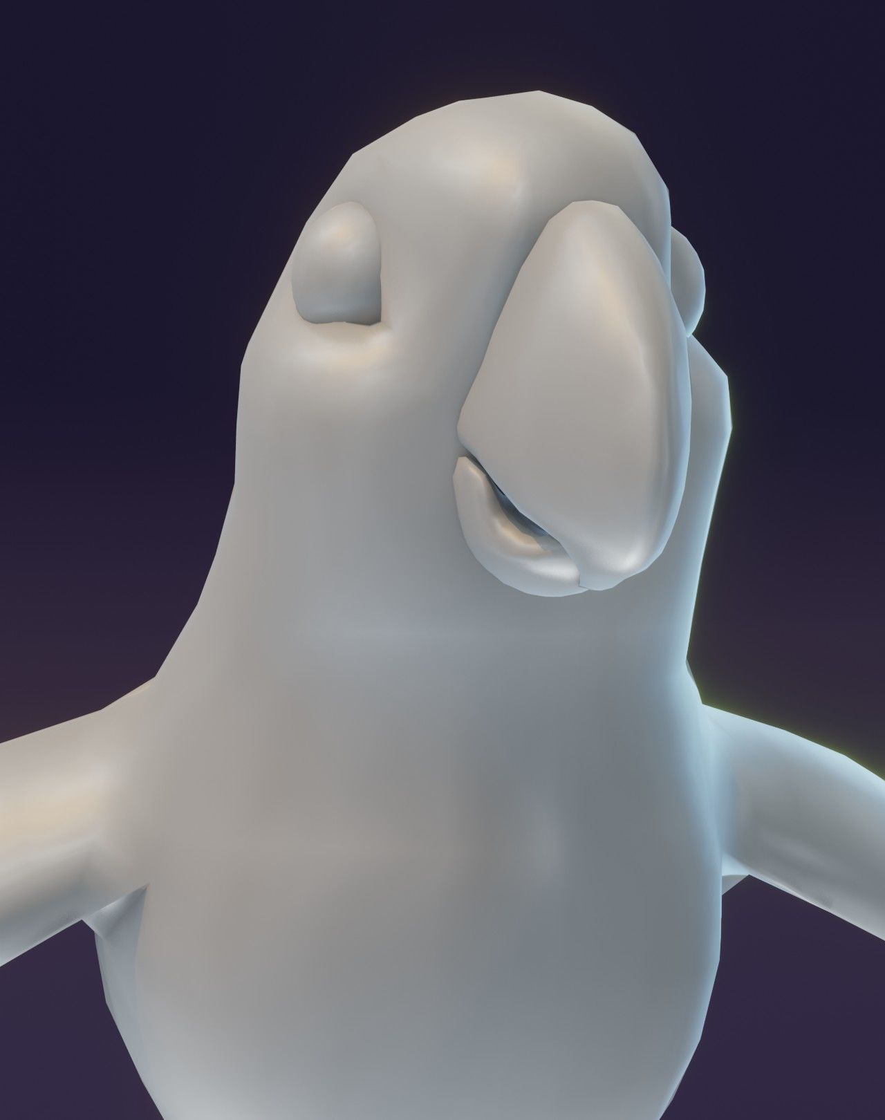 Cartoon Ara Parrot Rigged Base Mesh 3D Model Low-poly 3D model_9