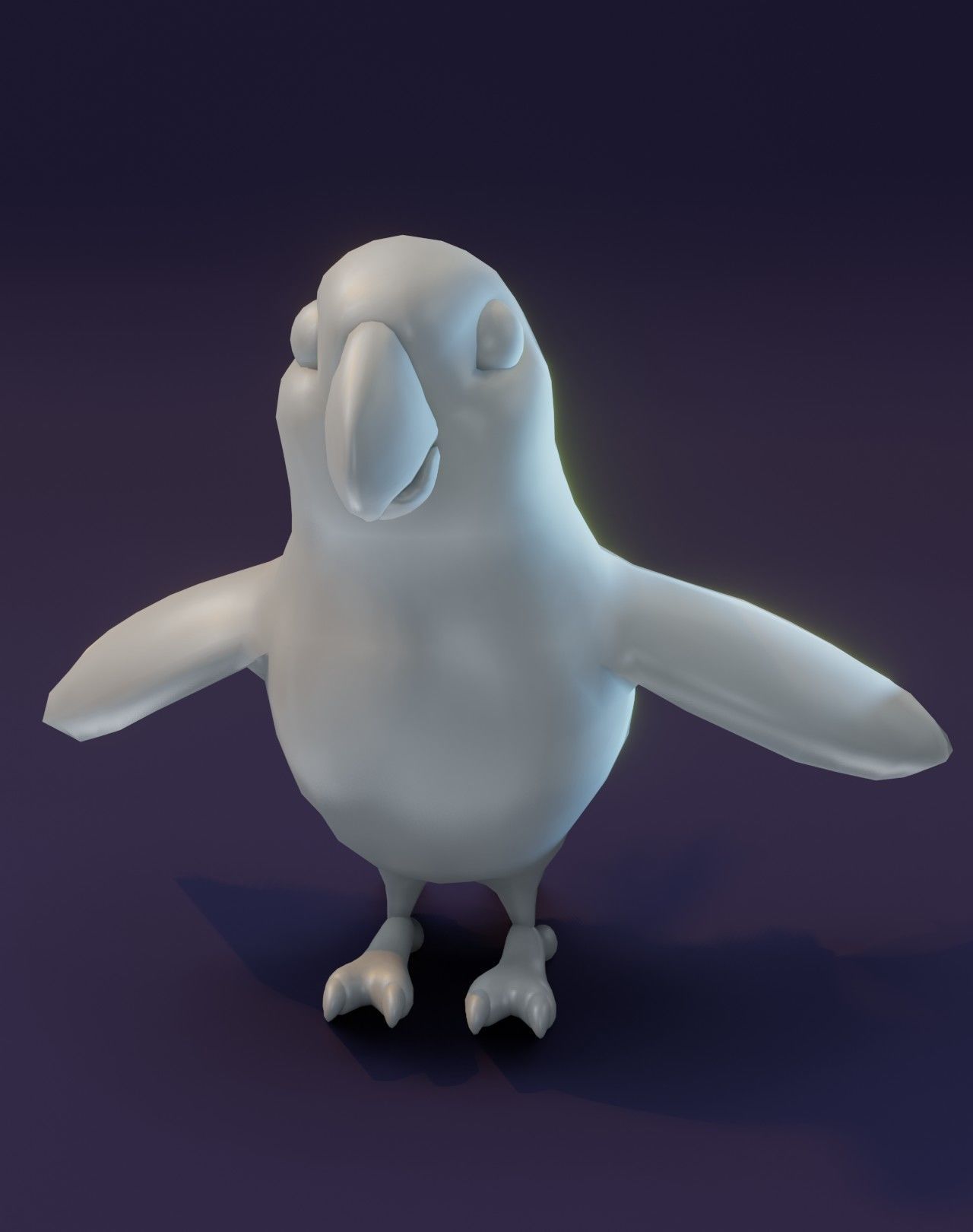 Cartoon Ara Parrot Rigged Base Mesh 3D Model Low-poly 3D model_10