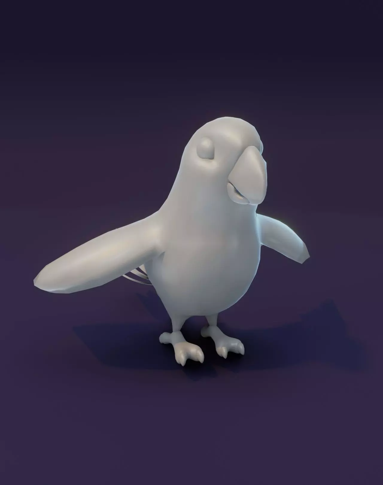 Cartoon Ara Parrot Rigged Base Mesh 3D Model Low-poly 3D model_0