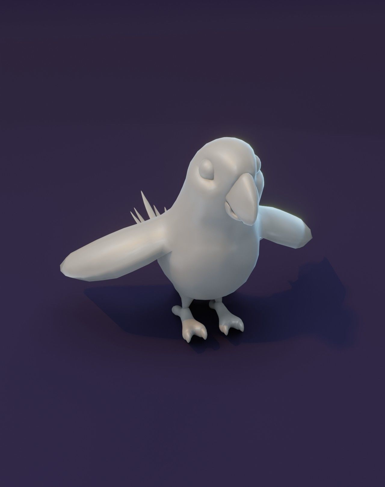 Cartoon Ara Parrot Rigged Base Mesh 3D Model Low-poly 3D model_17