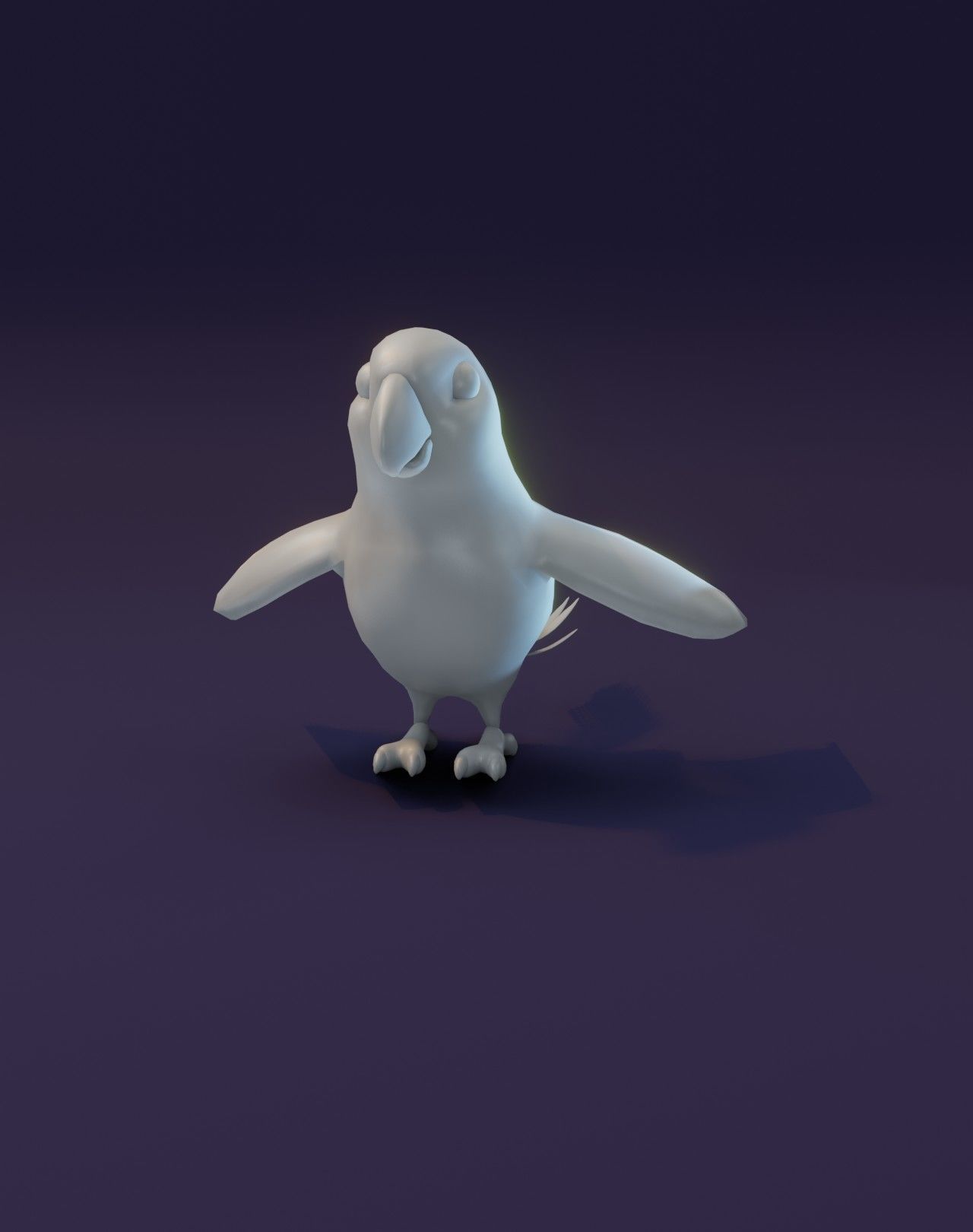 Cartoon Ara Parrot Rigged Base Mesh 3D Model Low-poly 3D model_15